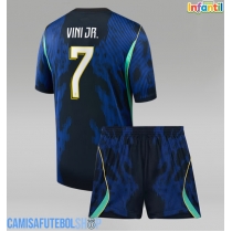 Camisa de time de futebol Brasil Vinicius Junior #7 Replicas 2º Equipamento Infantil Mundo 2026 Manga Curta (+ Calças curtas)